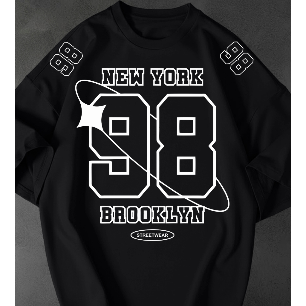 Camisetão Feminina New York 98 Estampada Streetwear Oversized Estilosa Tshirt 100% Algodão Premium