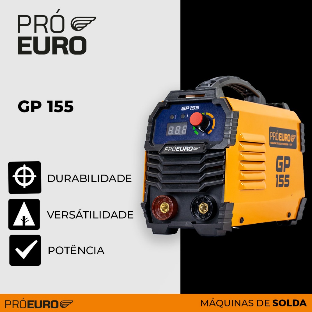 Máquina de Solda Inversora GP 155A 127V Pró Euro MMA TIG Lift Portátil Profissional em Oferta na Shopee
