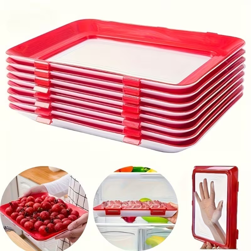 Bandeja Para Conservar Armazenar Alimentos Reutilizável Com Tampa Removível em Oferta na Shopee