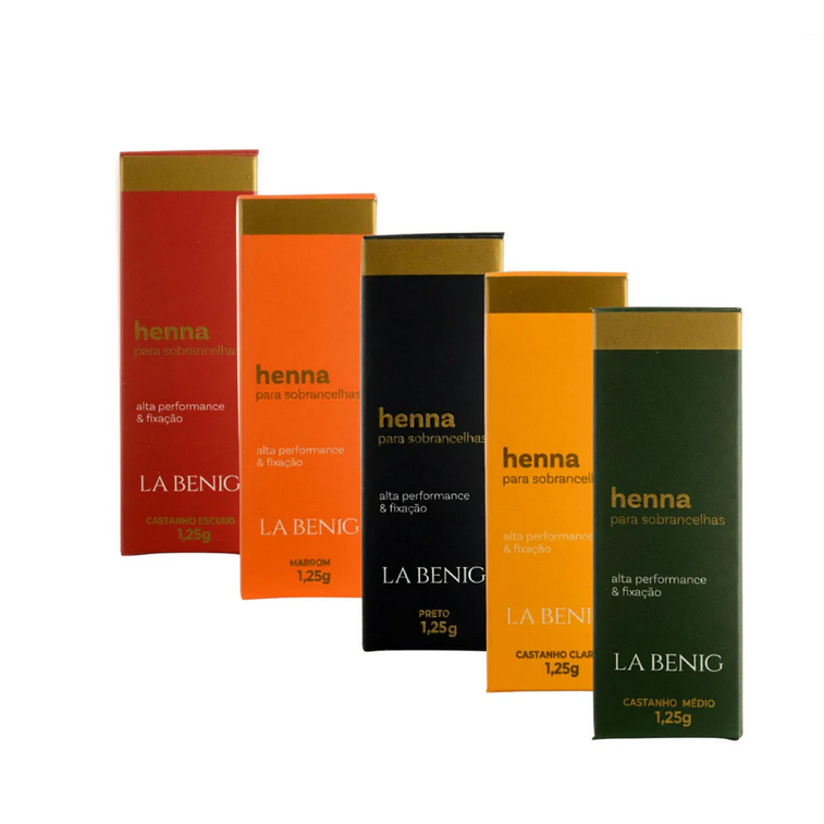 Henna La Benig Alta Fixação Profissional 1,5g ou Refil 3g