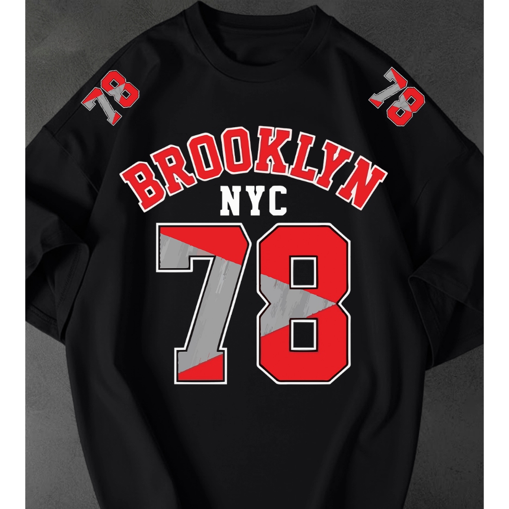 Camisetão Feminina Brooklyn 78 Estampada Streetwear Oversized Estilosa Tshirt 100% Algodão Premium