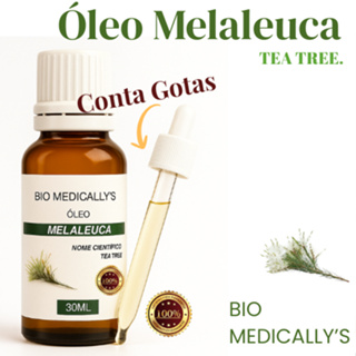 Óleo de MELALEUCA (Tea Tree) 30ml + (CONTA GOTAS)(2PEÇAS) em Oferta na Shopee