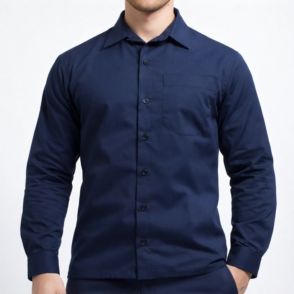 Camisa Brim Profissional Aberta com Fechamento Frontal — imagem 2 de 2