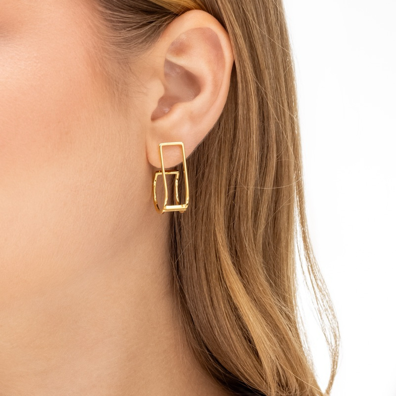 Brinco Argola Feminino Gota Grande Banhado A Ouro 18k- Brinco Dourado Mania De Madame Semi Joias