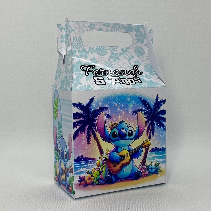 Caixinha Lilo Stitch Maletinha Personalizada com Nome Idade Lembrancinha Festa Infantil Aniversário