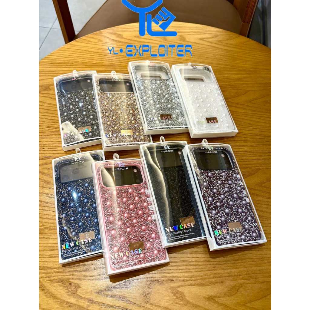 Case Com Strass & Perolas Para Iphone 16 16E PRO & PRO MAX 17 17 AIR & PRO & PRO MAX (XZC)