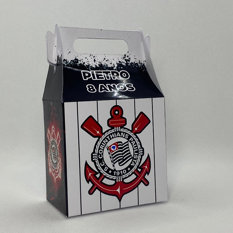 Caixinha Corinthians Maletinha Personalizada com Nome Idade Lembrancinha Festa Infantil Aniversário