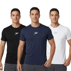 Kit 3 Camisetas Speedo Essentials Interlock