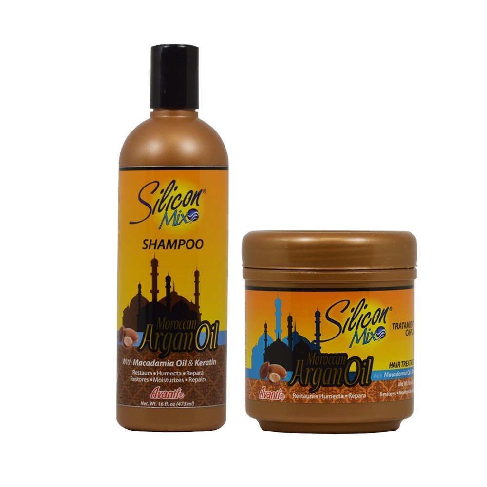 Kit Silicon Mix Moroccan Argan Oil Shampoo 473ml e Mascara 450g