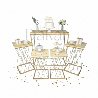 Kit 5 Mesas Treliça Cubo para Decoração Festa Aniversario Chá Revelação em Oferta na Shopee