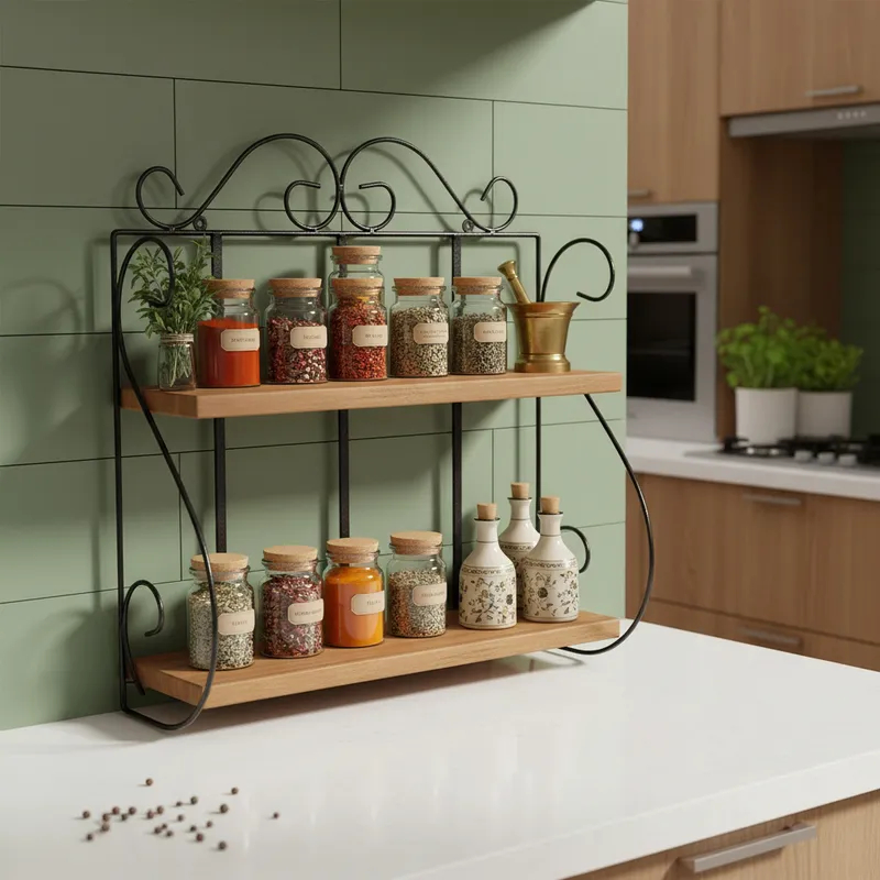 Prateleira Porta Condimentos Rustica 2 Andares 60x15 em Oferta na Shopee