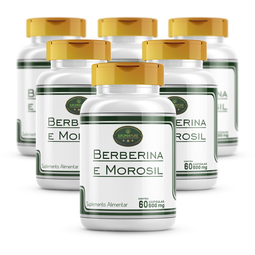 Kit 6 Potes - Berberina + Morosil ( Super Composto ) 500 Mg - 60 cápsulas