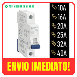 DISJUNTOR UNIPOLAR/MONOPOLAR WEG MDWP 10A/16A/20A/25A/32A/40A CURVA C em Oferta na Shopee