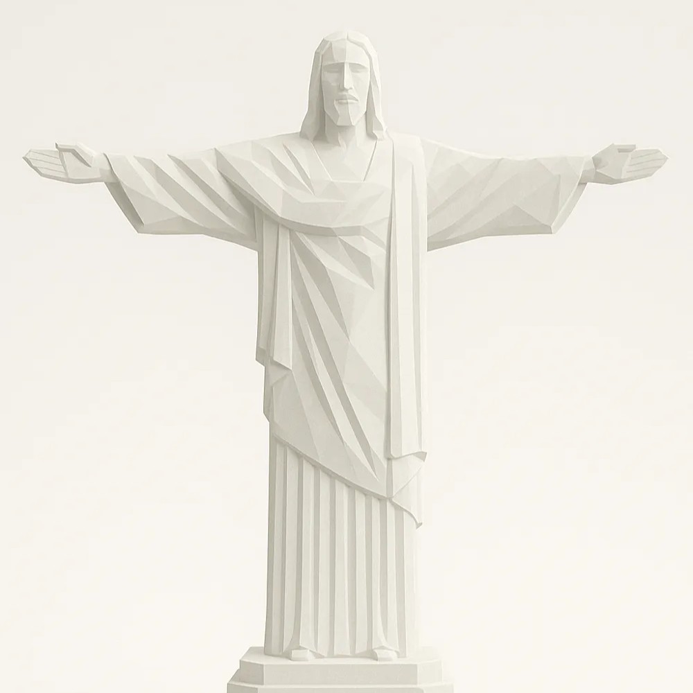 Escultura Cristo Redentor em PLA Premium Branca | Arte Sacra Moderna Decorativa | Presente Religioso Cristão em Oferta na Shopee