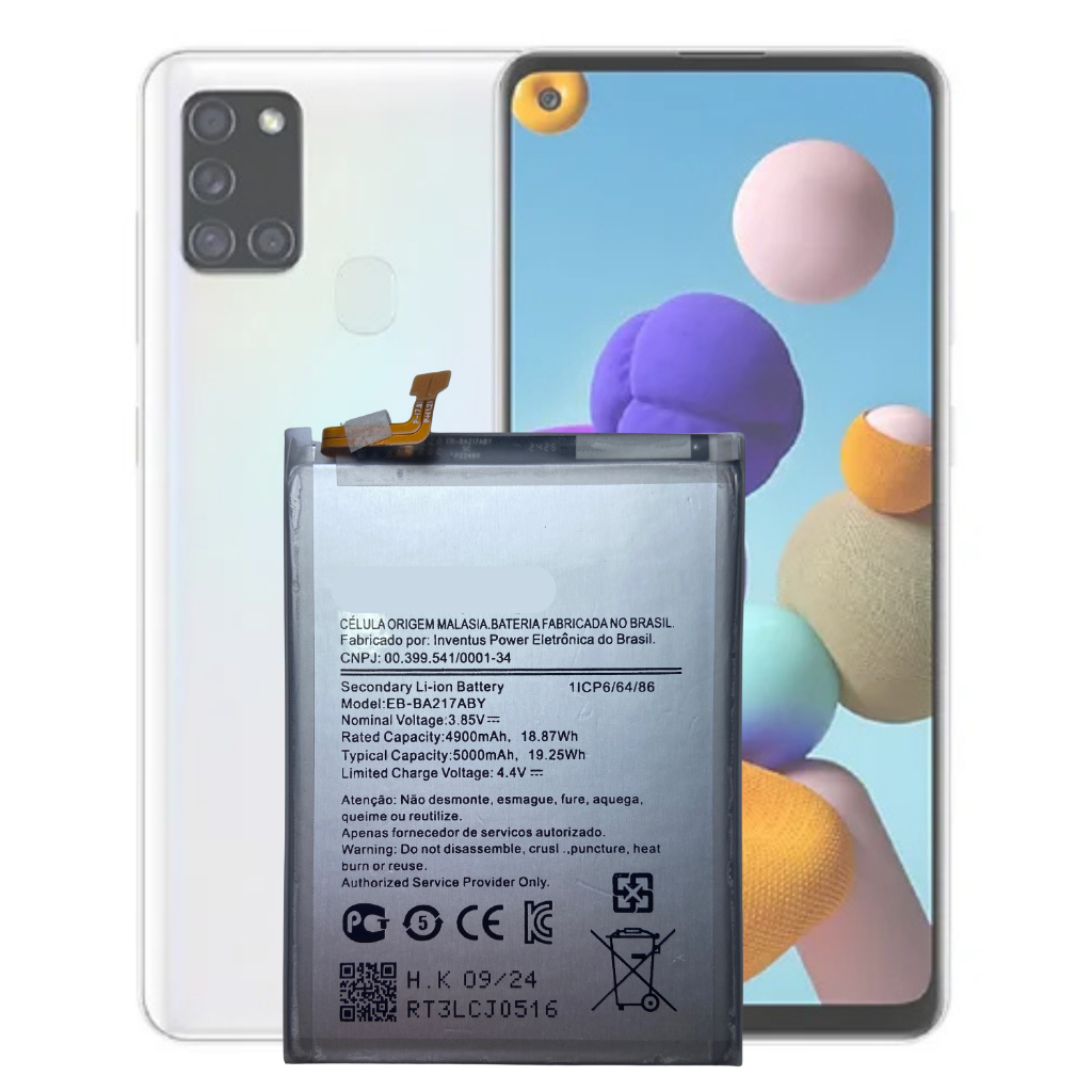 Bateria EB-BA217ABY Compatível Samsung Galaxy A21s / A12 / A13 + Garantia Anatel 5000mAh