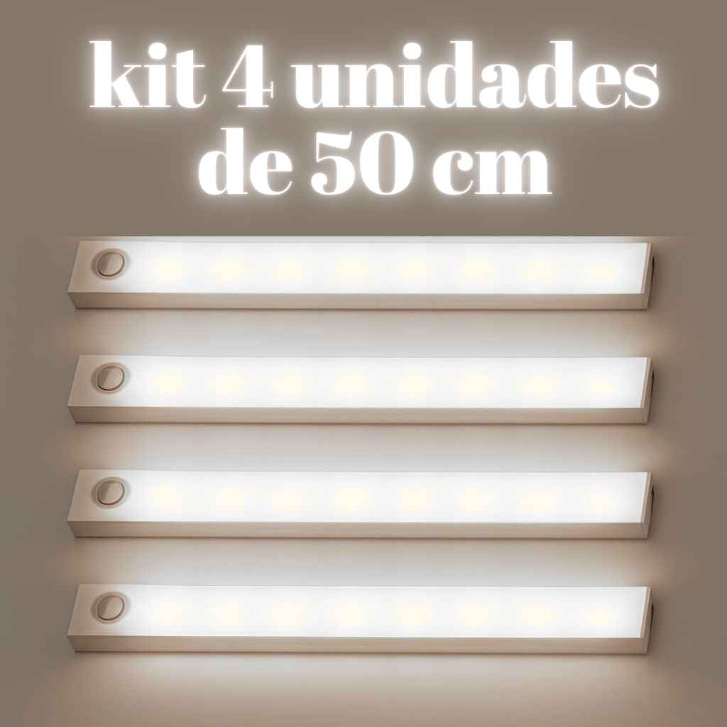 Lâmpada noturna LED com sensor de movimento sem fio USB recarregável para lâmpada de armário de cozinha guarda-roupa