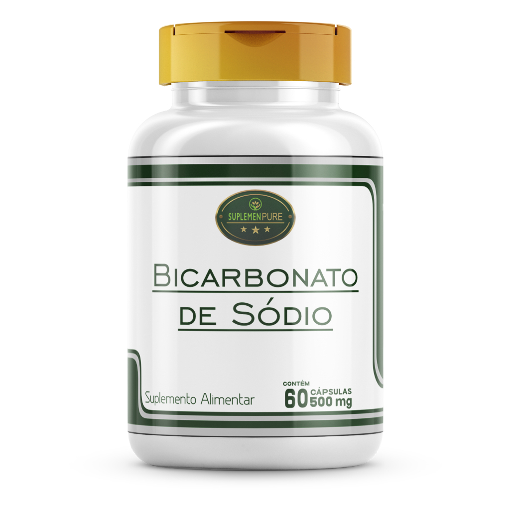 Suplemento de Bicarbonato de Sódio (100% Puro) 500 Mg - 60 cápsulas