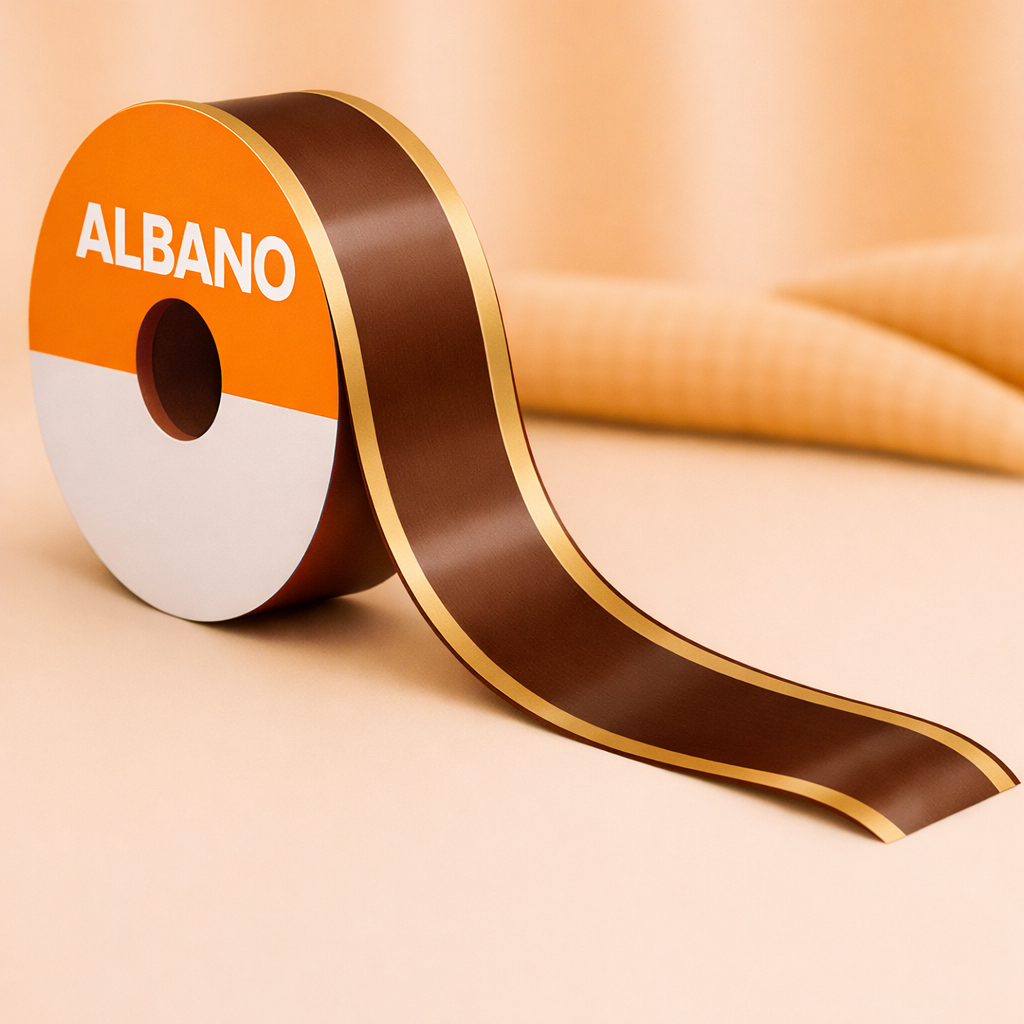 Fita Maxi Albano 3D Marrom Lisa 32mmx 100metros Laço Presente Decoração Embalagem em Oferta na Shopee