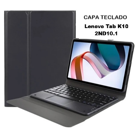 Capa Magnético C/ Teclado Para Lenovo 10.1" (TB311FU – 2025)/ Tab K10 Gen2 10.1 C/ Suporte Caneta