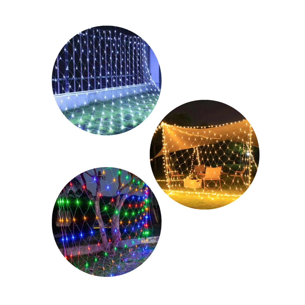 Pisca pisca Rede 120 leds 8 funções 1,2m X 1,2m 127V - enfeite natal Wincy