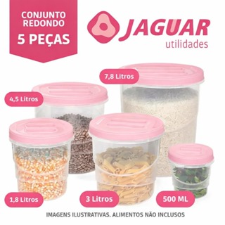 Porta Mantimento Kit 5 Peças Tampa De Rosca Jaguar em Oferta na Shopee