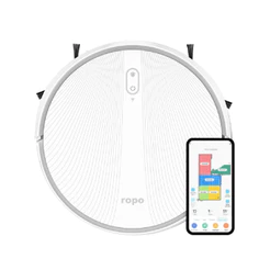 RobAspirador Ropo Laser Slim, Branco, Aspira e Passo Pano, Ultrafino, Limpeza Inteligente - Bivolt..