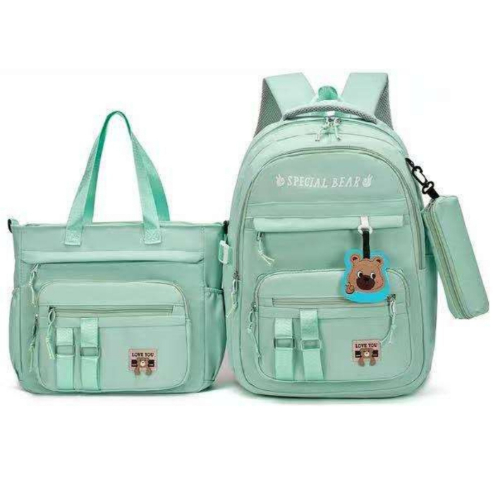 Kit 3 Bolsas Mochila + Bolsa  + Estojo em Nylon Escolar Volta as Aulas em Oferta na Shopee