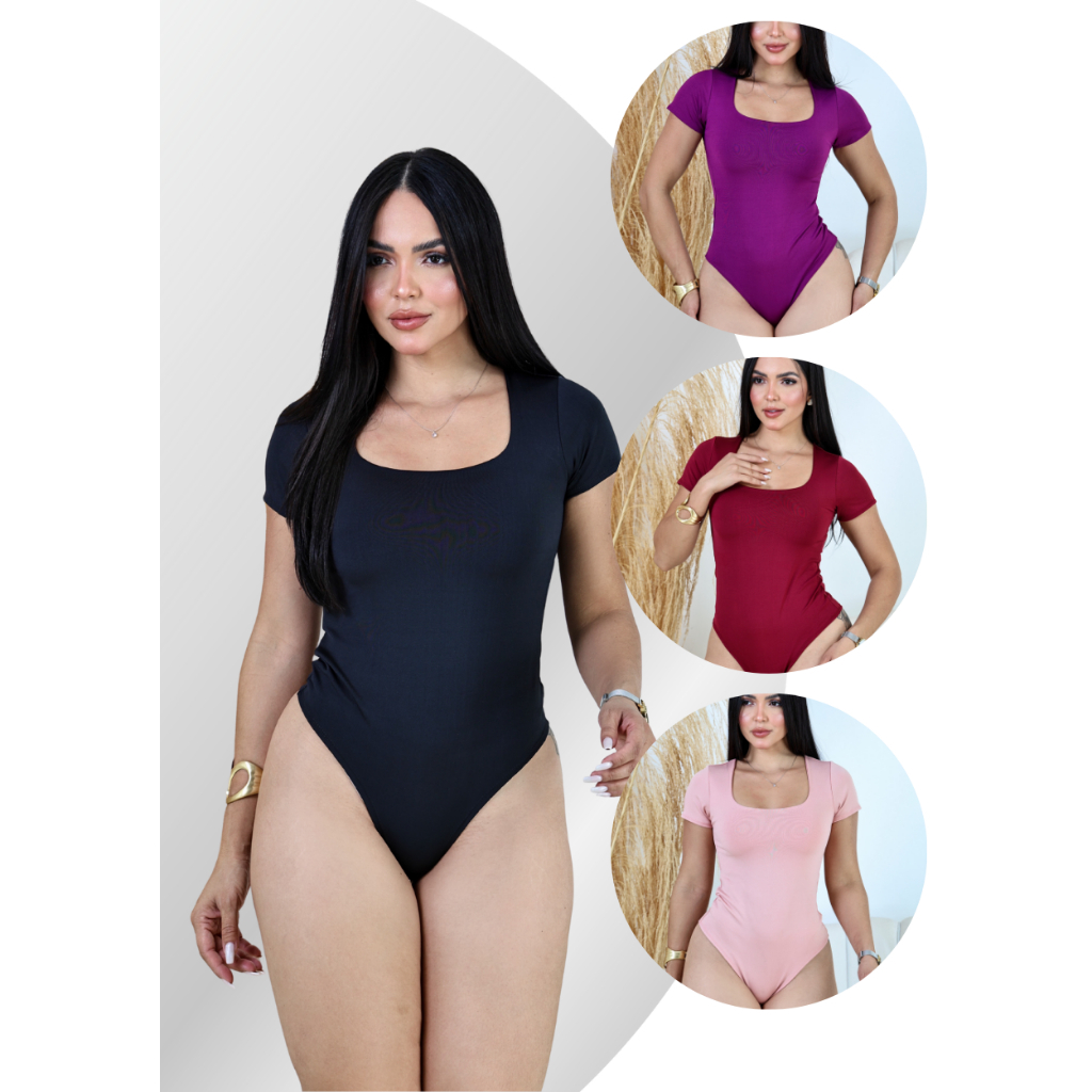 Body manga curta moda feminina do M ao GG