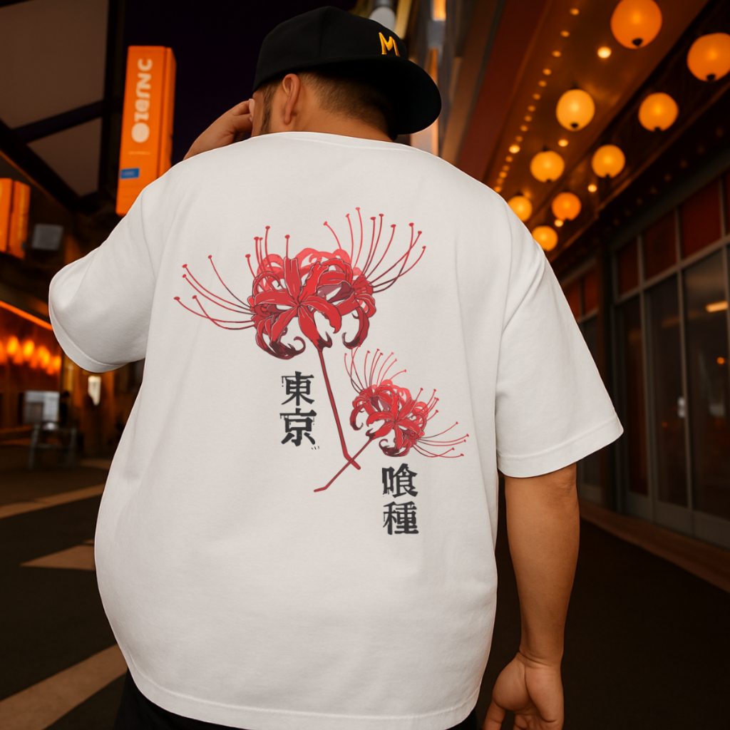 Camiseta Oversized Streetwear Camisa Masculina 100% Algodão Tokyo Ghoul Spider GS em Oferta na Shopee
