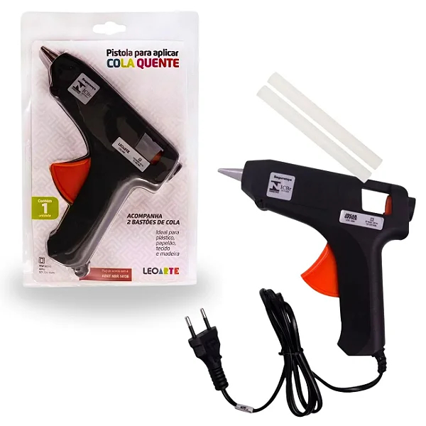 Pistola de Cola Quente Grande + 2 Bastões de Cola