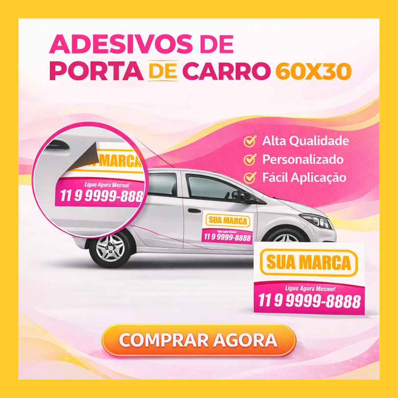 Adesivo Automotivo Personalizado | Porta de Carro | Adesivo Veicular