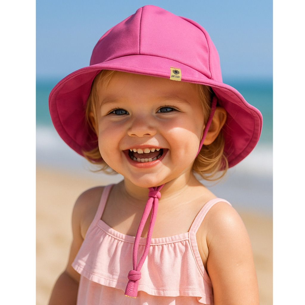Detalhes do Chapéu Bebe Infantil Praia Verão Proteção Solar FPS50 UV com Forro