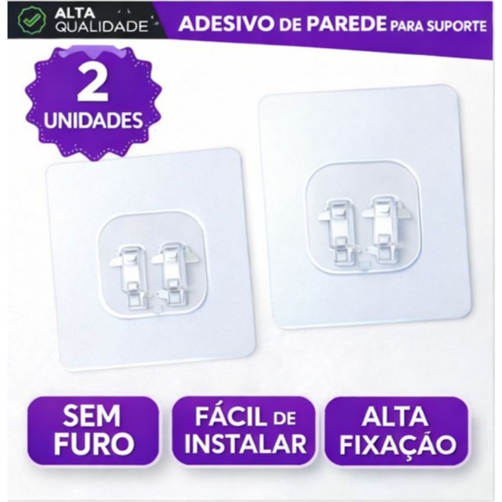 Gancho de Parede Transparente Adesivo Para Prateleira