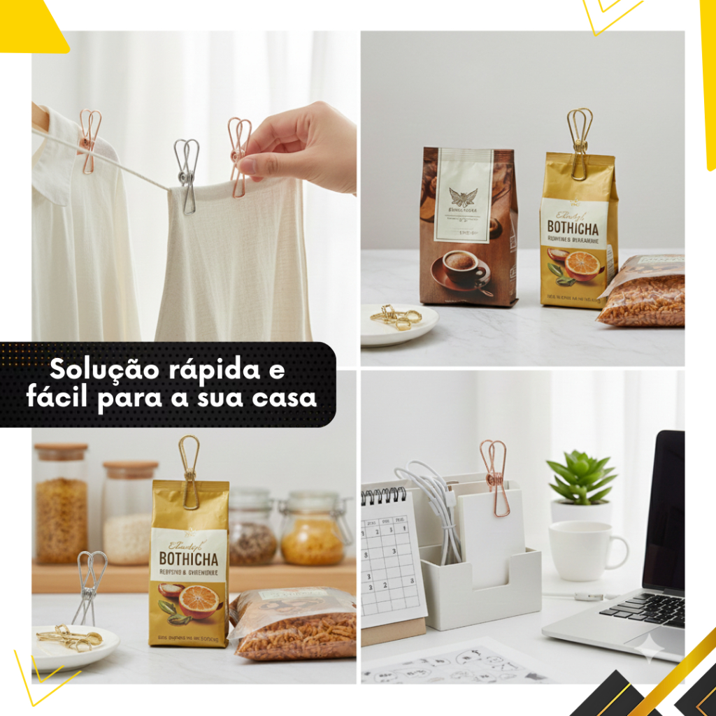Detalhes do Kits 100, 84 e 6 un - Prendedor De Metal P/ Roupa Casa Cozinha Lavanderia Escritório Decoração