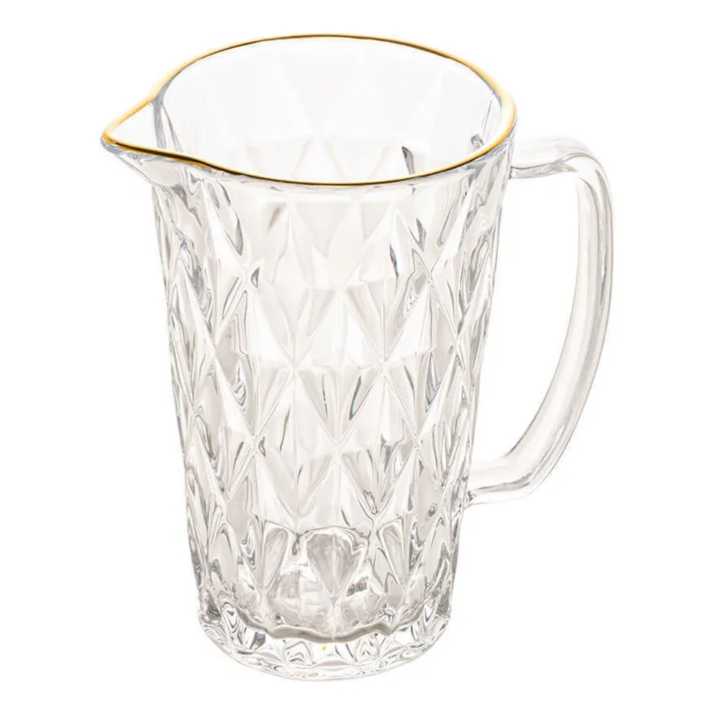 Jarra De Vidro Diamond Fio De Ouro Lyor 1,14l Para Bebidas em Oferta na Shopee
