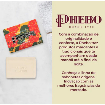 Detalhes do Sabonete em Barra Phebo Gerânio Bourbon 100g