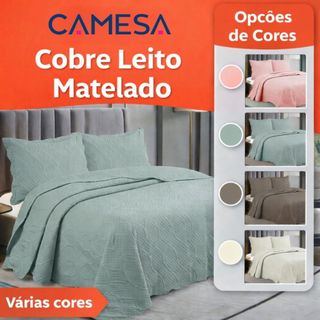 Colcha Cobre Leito King Camesa Luxo Premium Matelada 3 Pçs | Conforto Máximo, Qualidade e Elegância