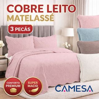 Cobre Leito Colcha King Camesa Luxo Premium Matelada 3 Peças | Conforto, Qualidade e Elegância