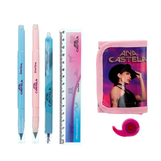 Kit Escolar Ana Castela Essencial Carteira 6 em 1 Boiadera Escola Polibrinq em Oferta na Shopee