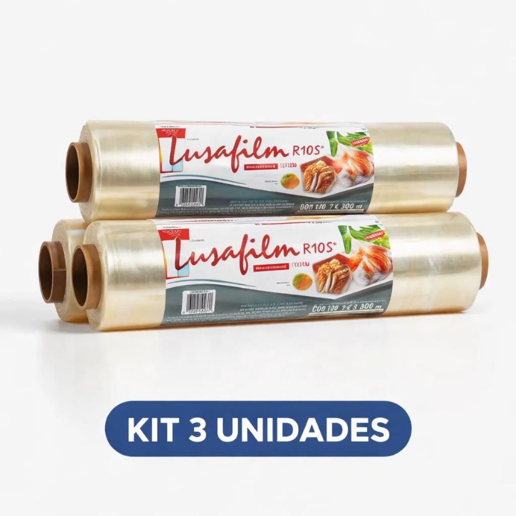 Kit De 01 Até 03 Rolos Plástico Filme PVC 28cm x 300m – Embalar, Proteger e Conservar Alimentos em Oferta na Shopee