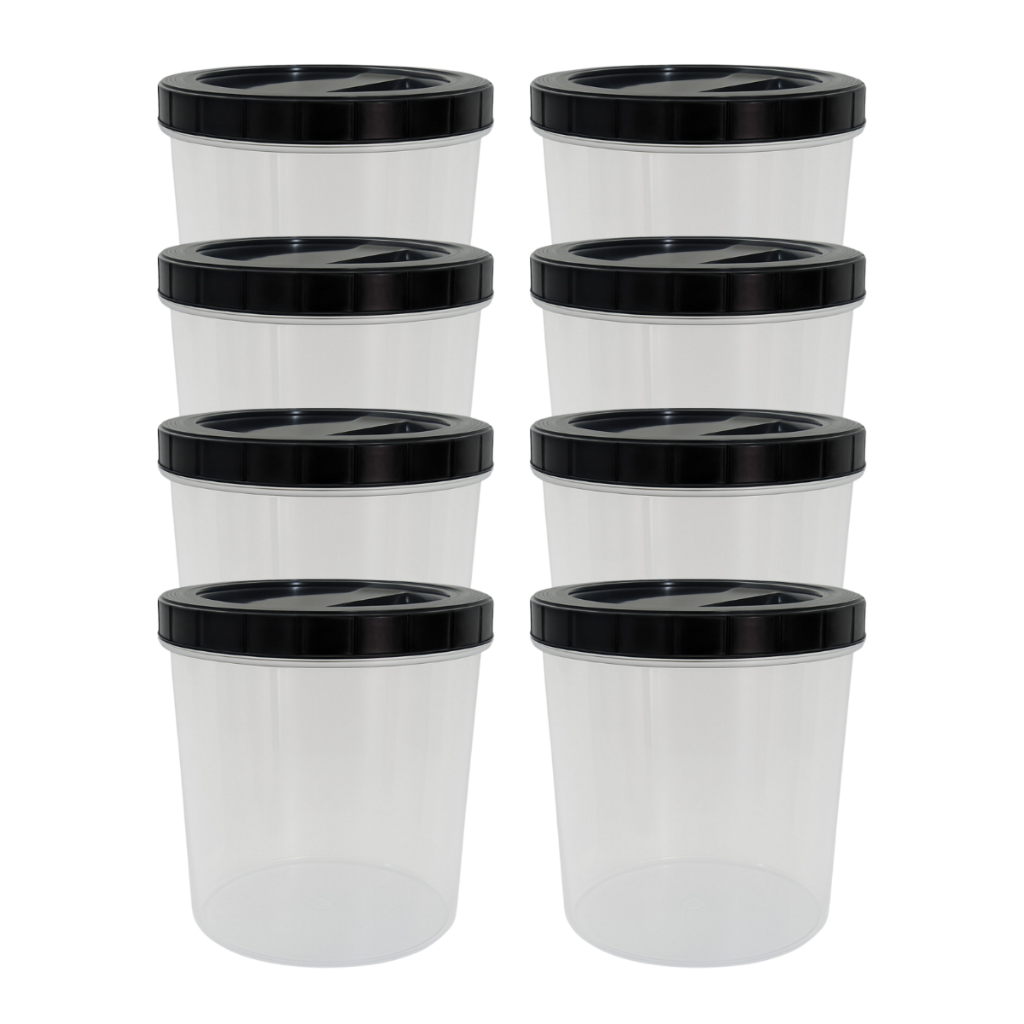 Pote com Rosca 2L Porta Mantimentos Kit 8 Peças Plástico Resistente Organizador em Oferta na Shopee