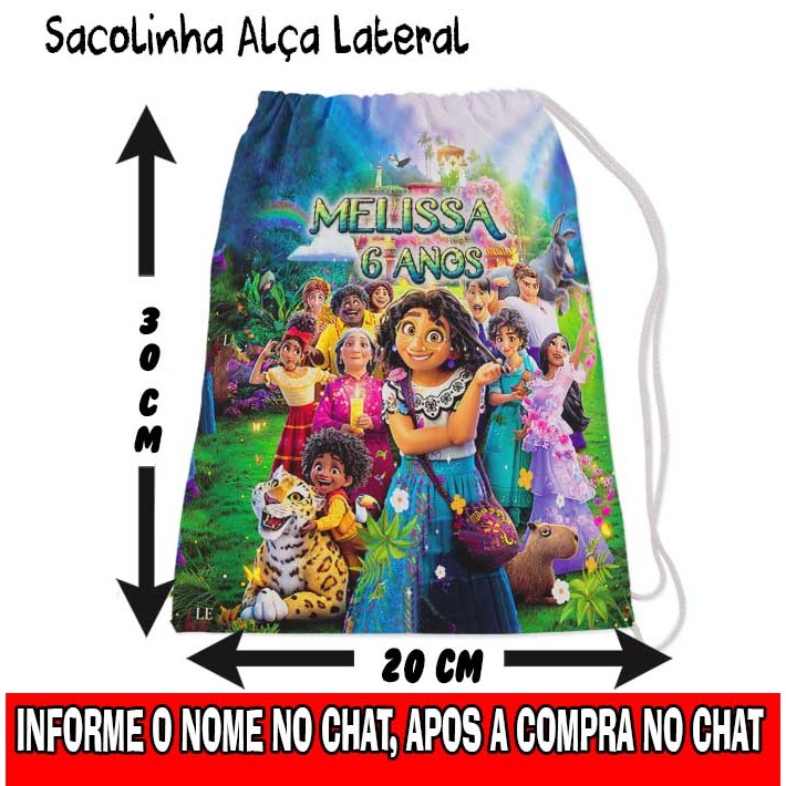 Kit Mochilinha Sacolinha Mochila Saco Sacochila Saquinho Lembrancinha Brinde Aniversario Personalizadas Encanto