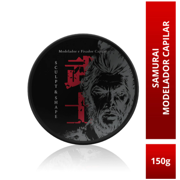 Pomada Modeladora e Fixadora Samurai 150g – Estilo Masculino para Cabelo e Textura Duradoura