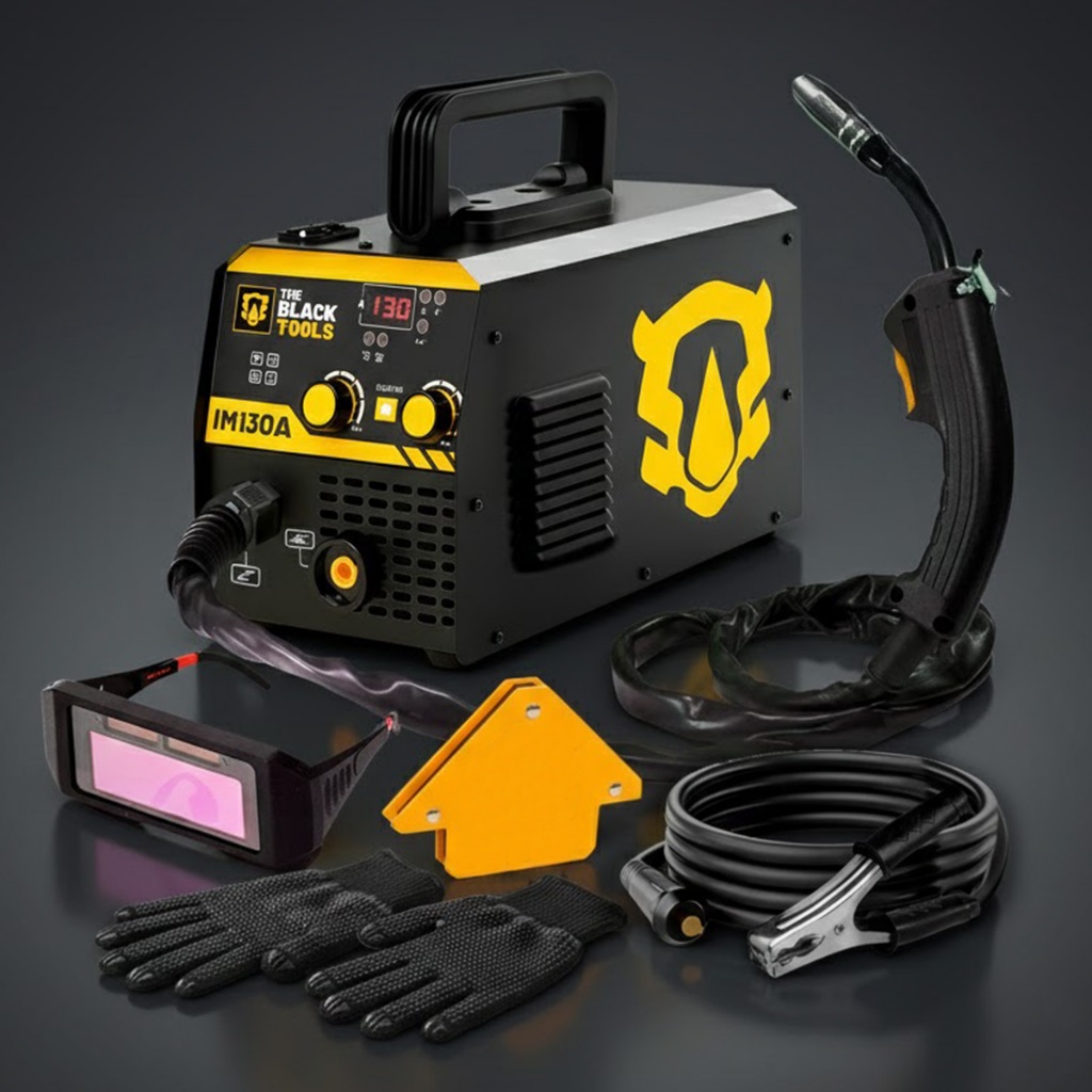 Máquina De Solda Inversora Sem Gás Black Mig IM130A The Black Tools Com Óculos De Solda + Acessórios em Oferta na Shopee