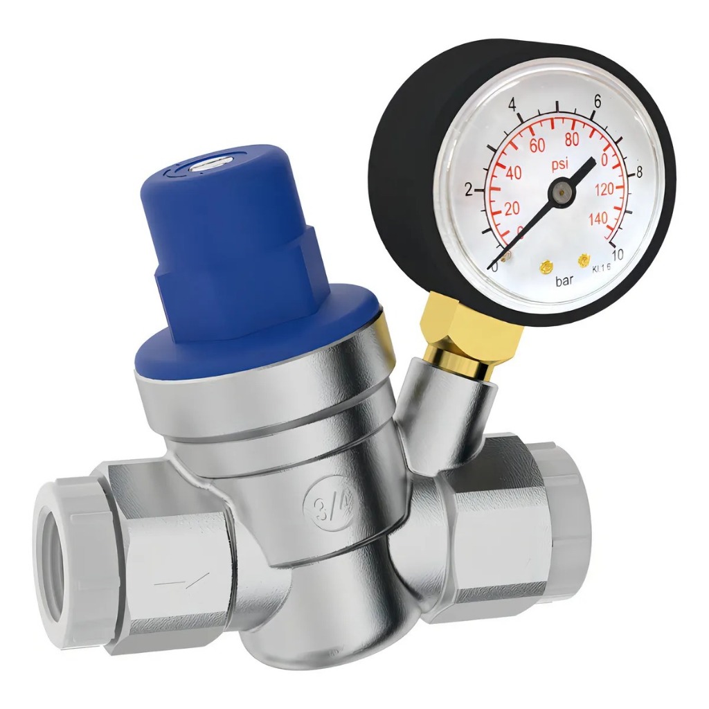 Válvula Redutora Com Manômetro Reguladora De Pressão 3/4 Censi 9666