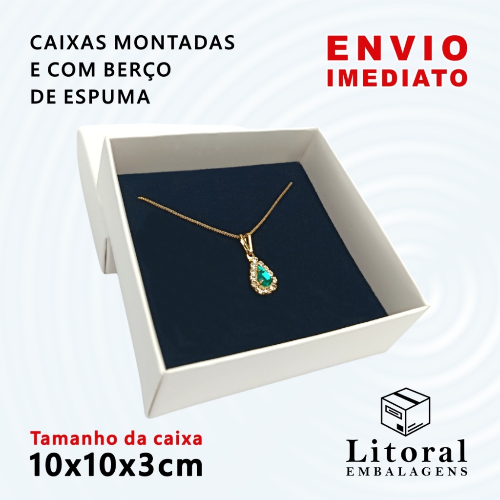 20 Caixas Semijoia Bijuteria Montadas e com berço 10x10x3cm