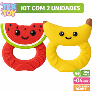 Kit 02 Unidades Mordedor para Bebê Infantil Formato Frutinhas Seguro Macio Alívio Gengiva Dentinhos em Oferta na Shopee