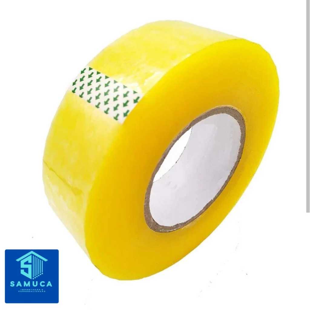 FITA ADESIVA TRANSPARENTE 300 METROS LARGA PARA EMBALAGEM em Oferta na Shopee
