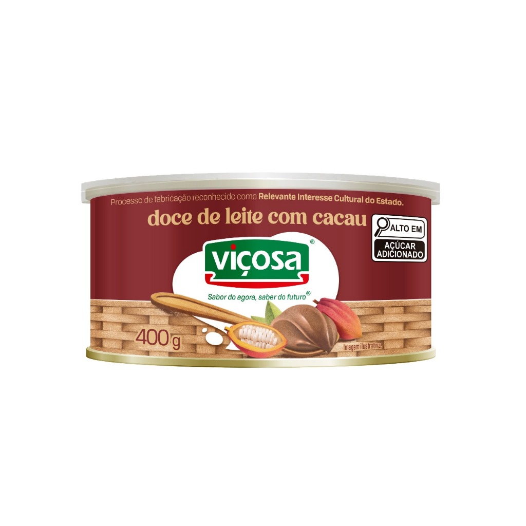 Doce De Leite Viçosa Cremoso Com Cacau Lata 400g