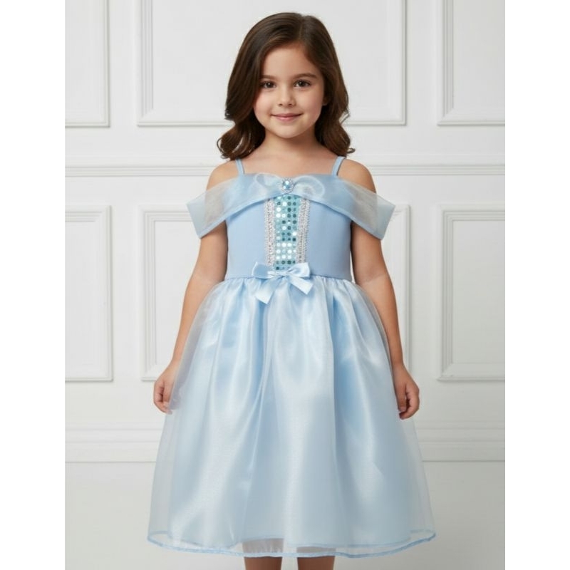 Fantasia Infantil Escolar Menina Princesas Disney Cinderela Azul Aniversário Carnaval Dia das Crianças em Oferta na Shopee